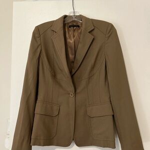 Elie Tahari Women's Tan Olive Blazer | Lightweight Virgin Wool